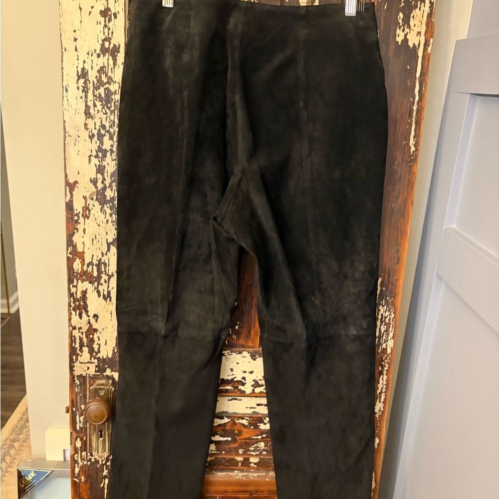 Margaret Godfrey vintage Black Suede leather Pants. Size 12. Nicely lined.